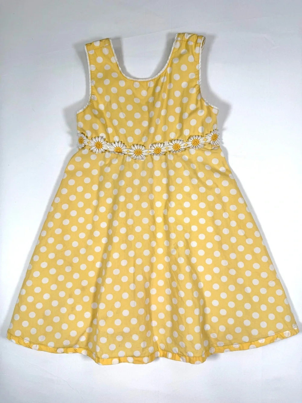 VINTAGE GYMBOREE Girls Lady Daisy Sundress 4T Dot Daisy Applique Cottagecore